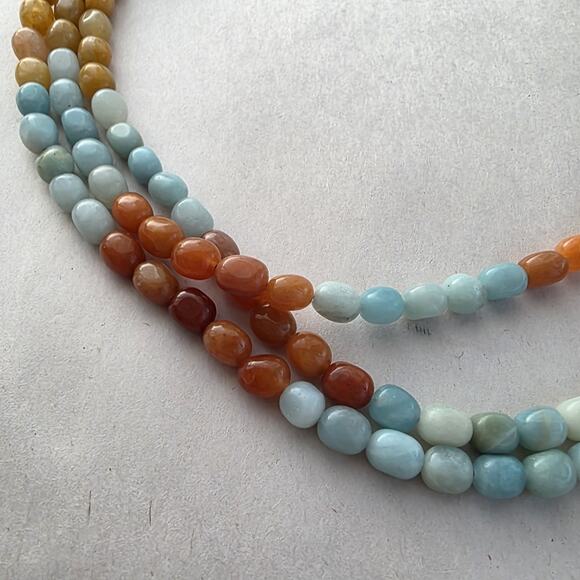 Jay King Multi Stone Necklace 18" Blue Aquamarine Red Agate New Western - Picture 4 of 10
